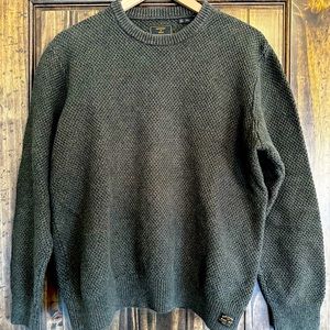 Textured Twist Crew Jumper | Olive XL